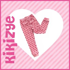 KikizYe Toddler Girls Pink Heart Print PJ Bottoms 3T